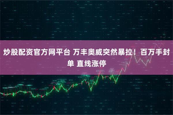 炒股配资官方网平台 万丰奥威突然暴拉！百万手封单 直线涨停